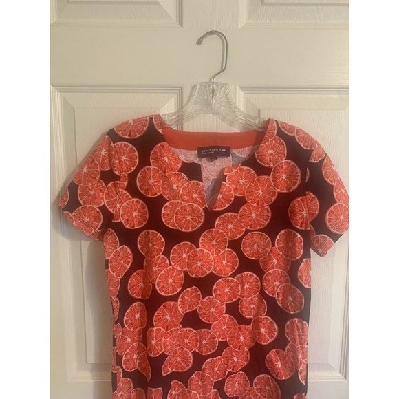 JONES NEW YORK WOMENS ORANGE SLICE POLYESTER TOP SIZE M - Picture 4 of 11